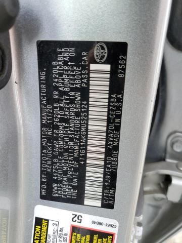 VIN 4T1G11AK6MU525124 2021 Toyota Camry, SE no.12