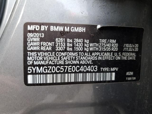 VIN 5YMGZ0C57E0C40403 2014 BMW X6, M no.13