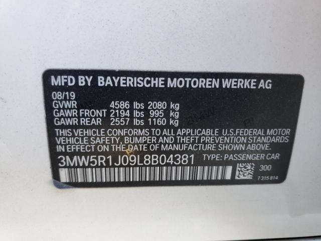 VIN 3MW5R1J09L8B04381 2020 BMW 3 Series, 330I no.12