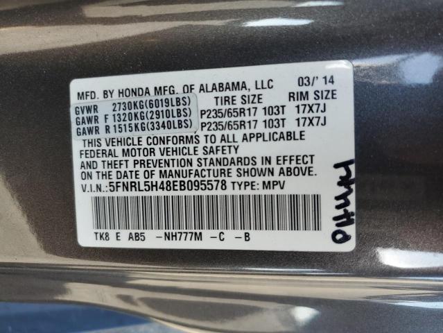 VIN 5FNRL5H48EB095578 2014 Honda Odyssey, EX no.13