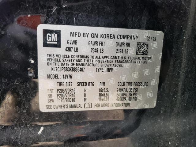 2019 CHEVROLET TRAX 1LT - KL7CJPSB3KB869407