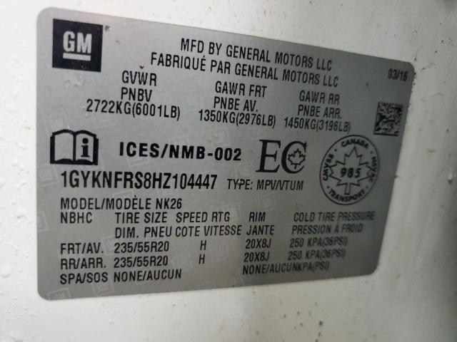 2017 CADILLAC XT5 PLATIN - 1GYKNFRS8HZ104447
