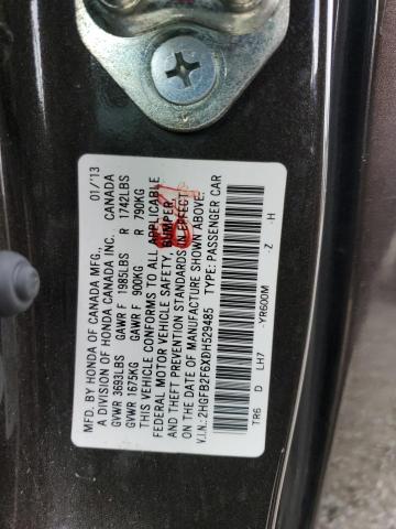 VIN 2HGFB2F6XDH529485 2013 Honda Civic, HF no.12