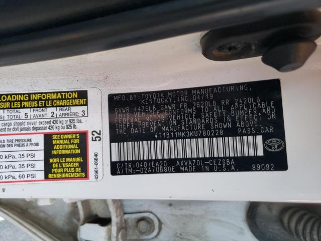 2019 TOYOTA CAMRY L - 4T1B11HK3KU780228