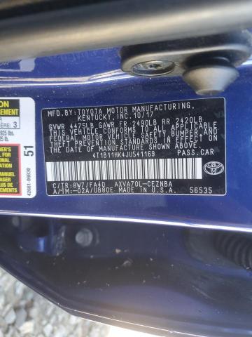 2018 TOYOTA CAMRY L - 4T1B11HK4JU541169