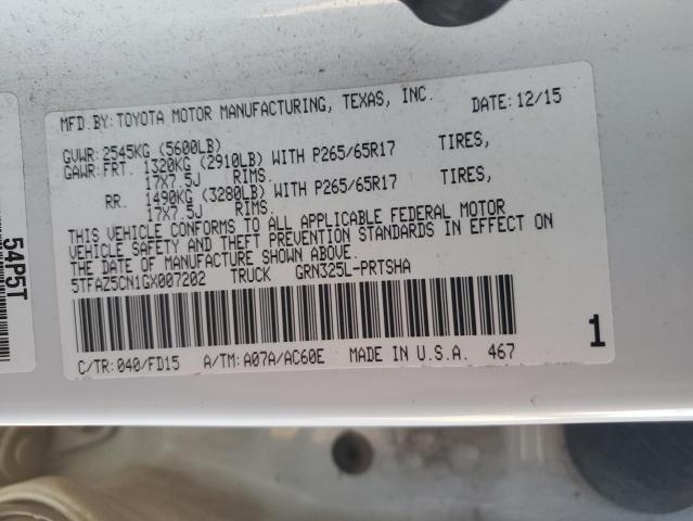 2016 TOYOTA TACOMA DOU - 5TFAZ5CN1GX007202