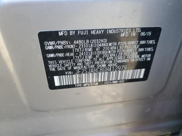 2016 SUBARU FORESTER 2 - JF2SJAHC8GH412979