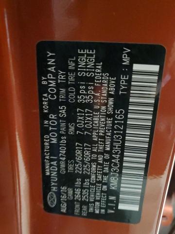 2017 HYUNDAI TUCSON KM8J3CA43HU312165