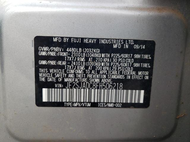 2015 SUBARU FORESTER 2 - JF2SJADC8FH506218