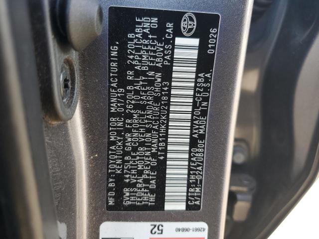 2019 TOYOTA CAMRY L - 4T1B11HK2KU218143