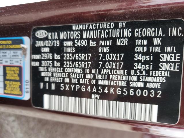 2019 KIA SORENTO LX - 5XYPG4A54KG560032
