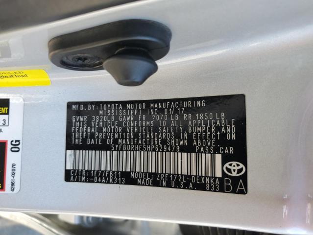 2017 TOYOTA COROLLA L - 5YFBURHE5HP629479