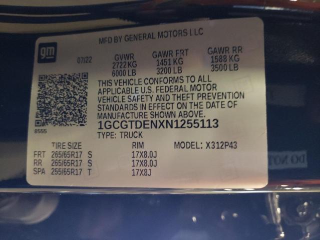 2022 CHEVROLET COLORADO Z - 1GCGTDENXN1255113