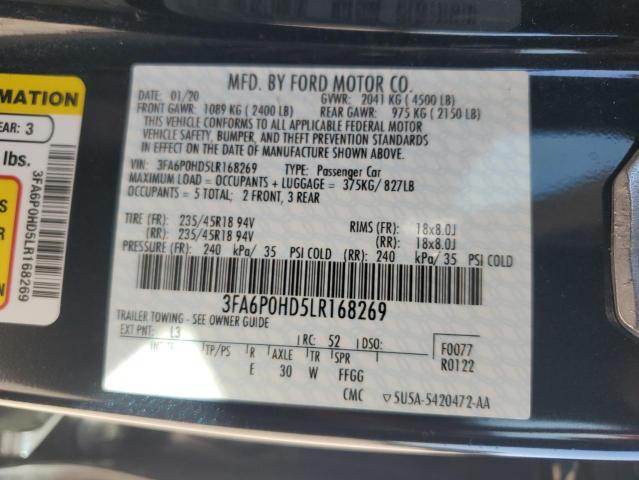 VIN 3FA6P0HD5LR168269 2020 Ford Fusion, SE no.13