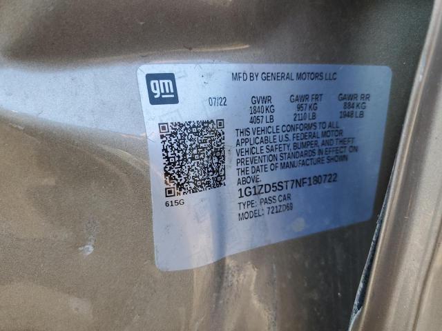 2022 CHEVROLET MALIBU LT - 1G1ZD5ST7NF180722