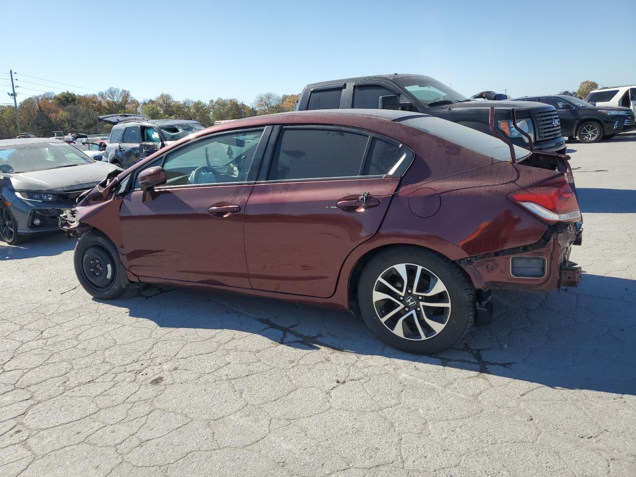 HONDA CIVIC EX 2013 maroon  gas 19XFB2F84DE079876 photo #3