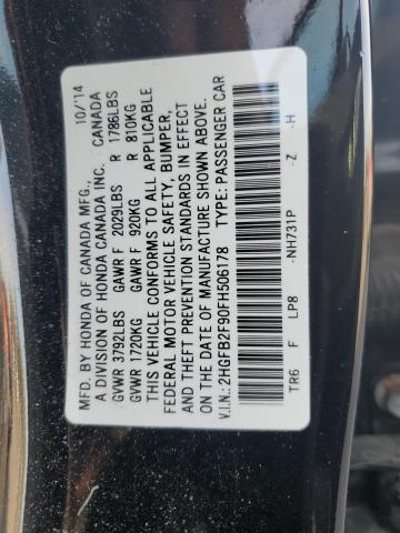 2015 HONDA CIVIC EXL - 2HGFB2F90FH506178