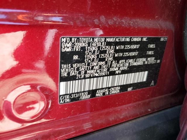 2021 TOYOTA RAV4 LE - 2T3F1RFV7MW209011