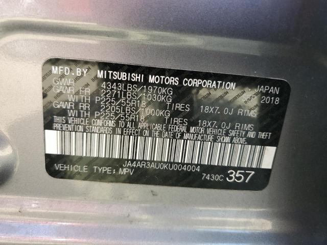 2019 MITSUBISHI OUTLANDER - JA4AR3AU0KU004004