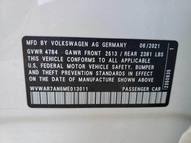 2021 VOLKSWAGEN ARTEON SE WVWAR7AN5ME013011