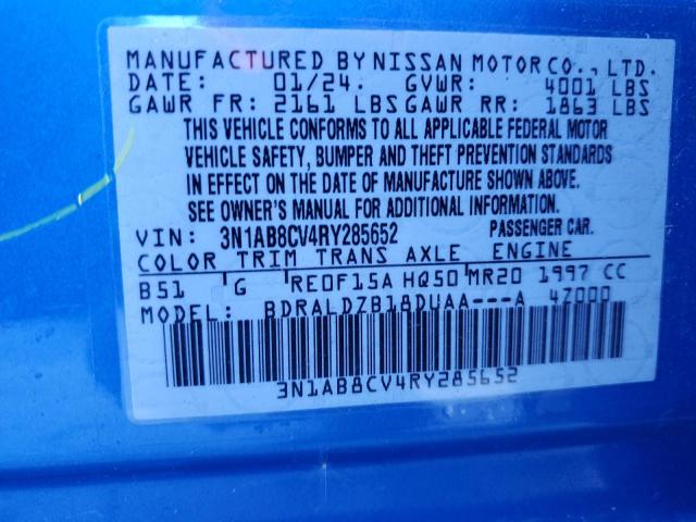 VIN 3N1AB8CV4RY285652 2024 NISSAN SENTRA no.12