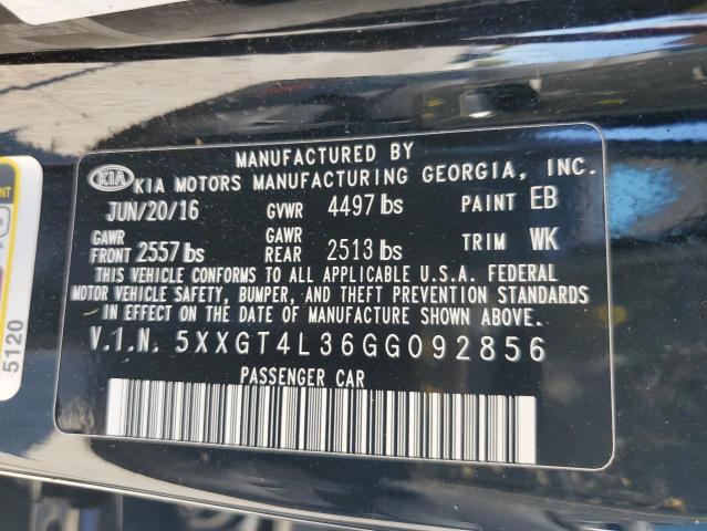 VIN 5XXGT4L36GG092856 2016 KIA Optima, LX no.12