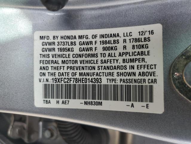 2017 HONDA CIVIC EX - 19XFC2F78HE014393