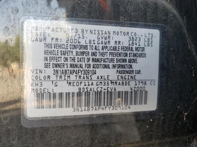 VIN 3N1AB7AP4FY309104 2015 Nissan Sentra, S no.13