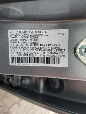 2024 HONDA CIVIC EXL - 19XFL1H71RE019315