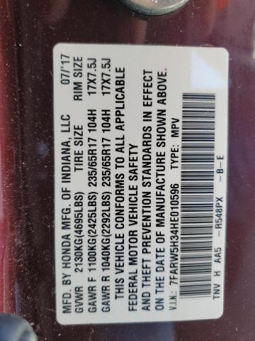 2017 HONDA CRV LX 7FARW5H34HE010596