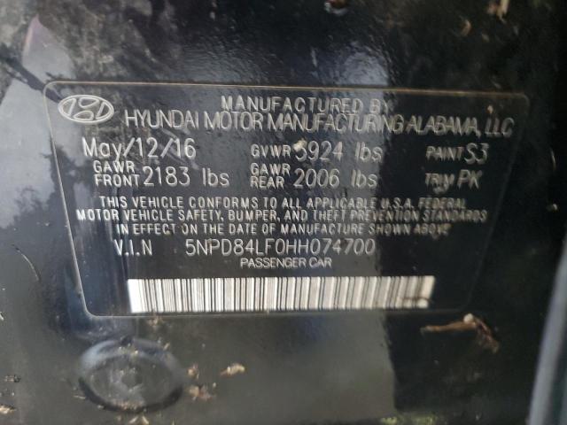 VIN 5NPD84LF0HH074700 2017 Hyundai Elantra, SE no.12