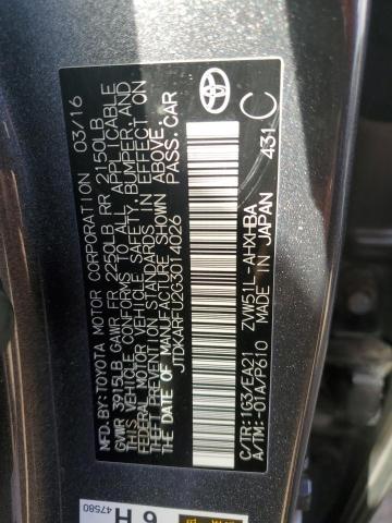 2016 TOYOTA PRIUS - JTDKARFU2G3014026