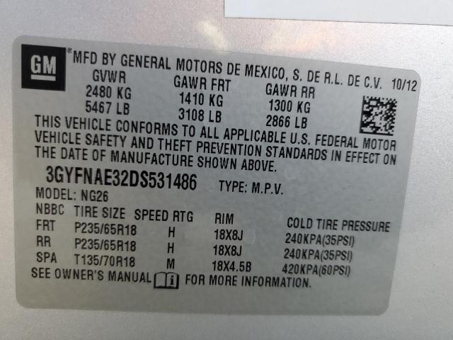 VIN 3GYFNAE32DS531486 2013 Cadillac SRX no.14