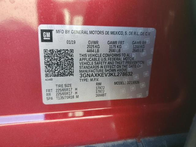 2019 CHEVROLET EQUINOX LT - 3GNAXKEV3KL278632
