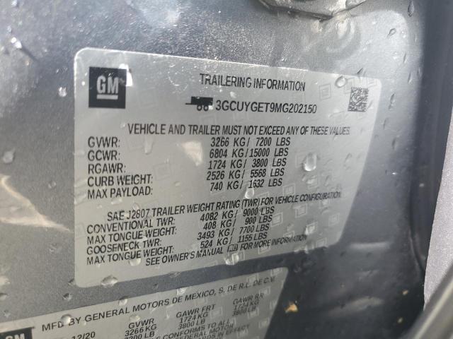 2021 CHEVROLET SILVERADO - 3GCUYGET9MG202150