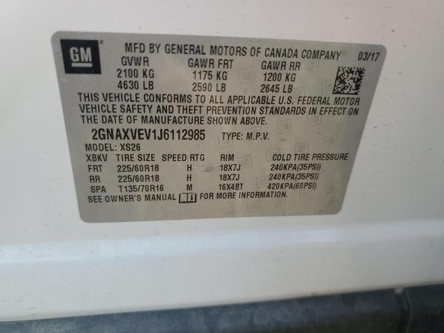 2018 CHEVROLET EQUINOX PR - 2GNAXVEV1J6112985