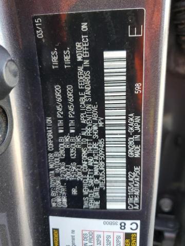 2015 TOYOTA 4RUNNER SR - JTEZU5JR8F5099485