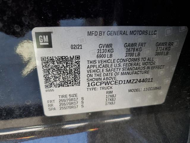 2021 CHEVROLET SILVERADO - 1GCPWCED1MZ244011