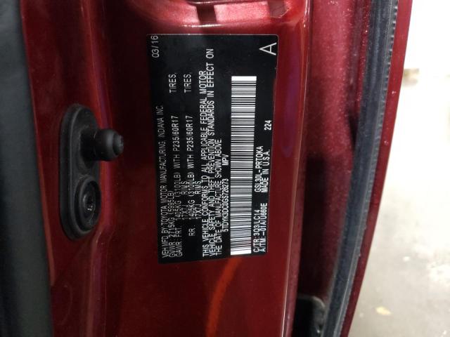 2016 TOYOTA SIENNA XLE - 5TDYK3DC0GS726273