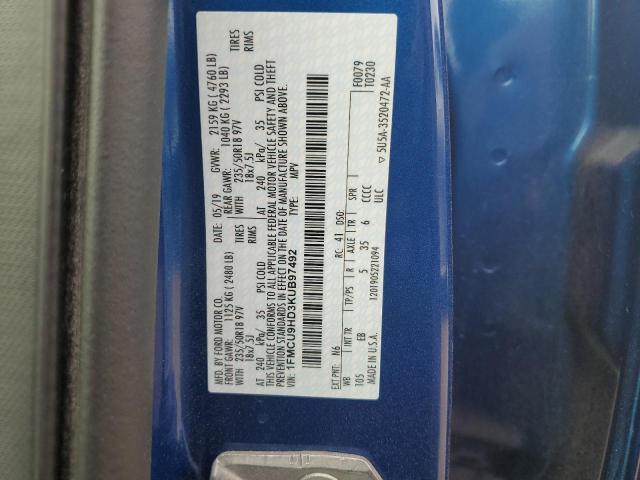 2019 FORD ESCAPE SEL - 1FMCU9HD3KUB97492