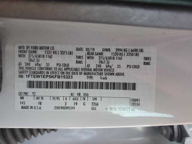 2019 FORD F150 SUPER - 1FTEW1EP5KFB15323