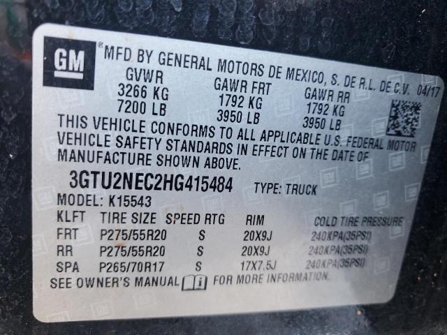 2017 GMC SIERRA K15 - 3GTU2NEC2HG415484