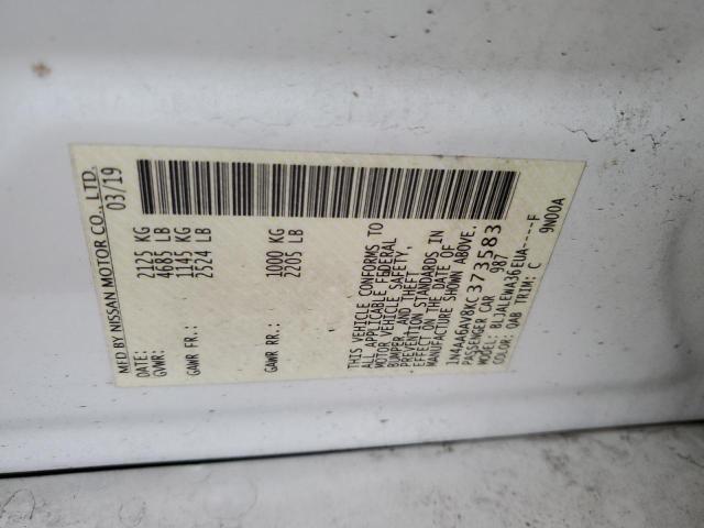 2019 NISSAN MAXIMA S - 1N4AA6AV8KC373583