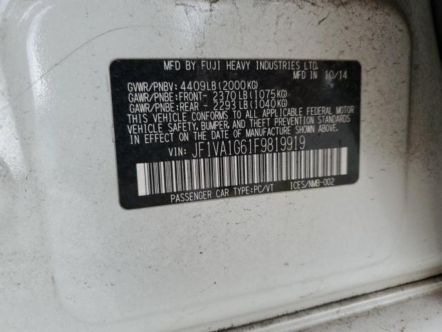 2015 SUBARU WRX LIMITE - JF1VA1G61F9819919
