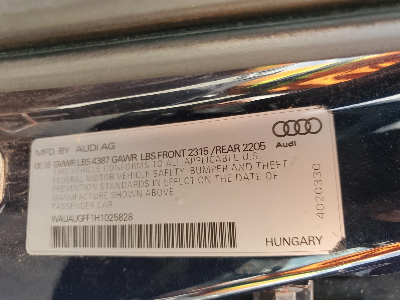 Lot #2972533931 2017 AUDI A3 PREMIUM