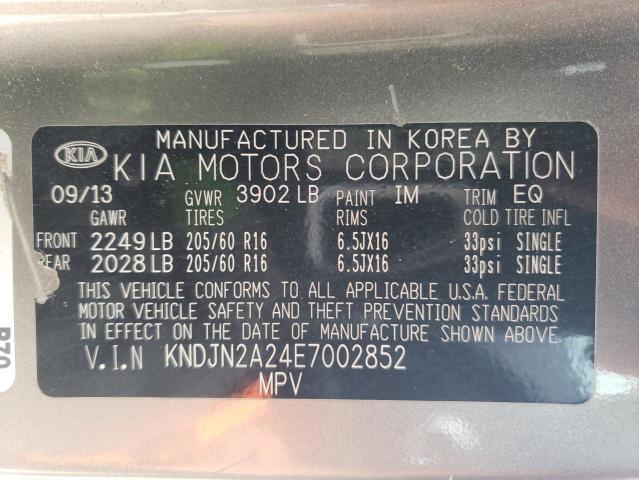 VIN KNDJN2A24E7002852 2014 KIA Soul no.12