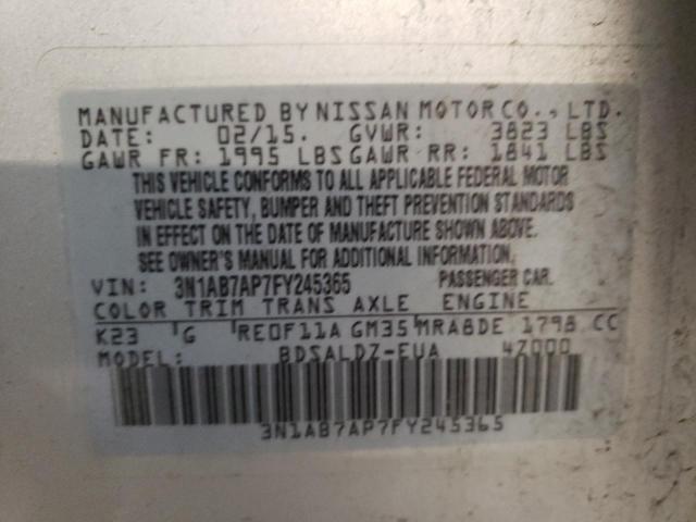 2015 NISSAN SENTRA S - 3N1AB7AP7FY245365
