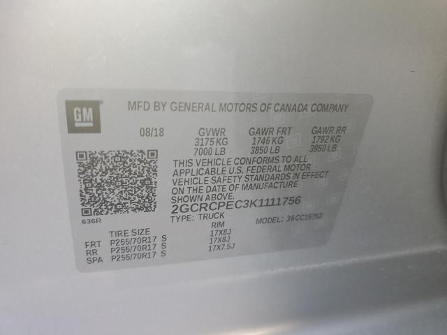 2019 CHEVROLET SILVERADO - 2GCRCPEC3K1111756
