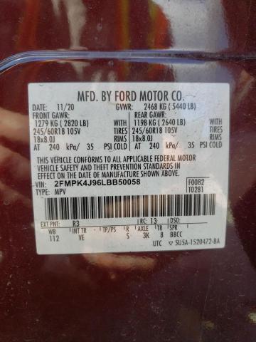 2020 FORD EDGE SEL - 2FMPK4J96LBB50058