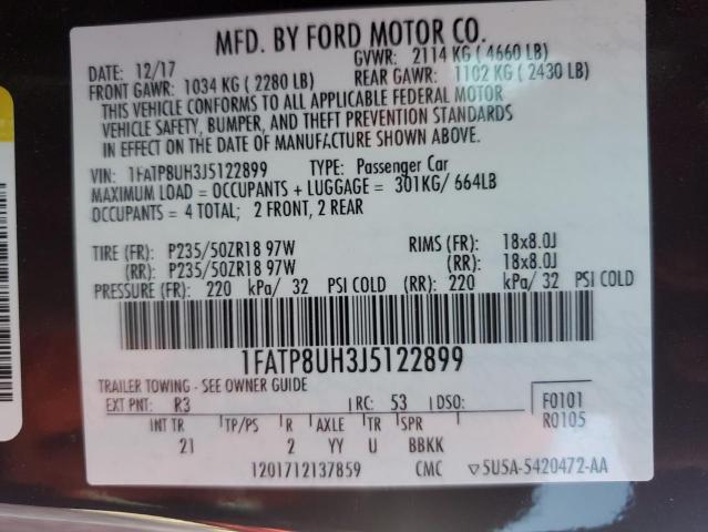 2018 FORD MUSTANG - 1FATP8UH3J5122899